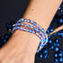 Bleu Licorne | Argent | Bracelet de perles de verre sirène