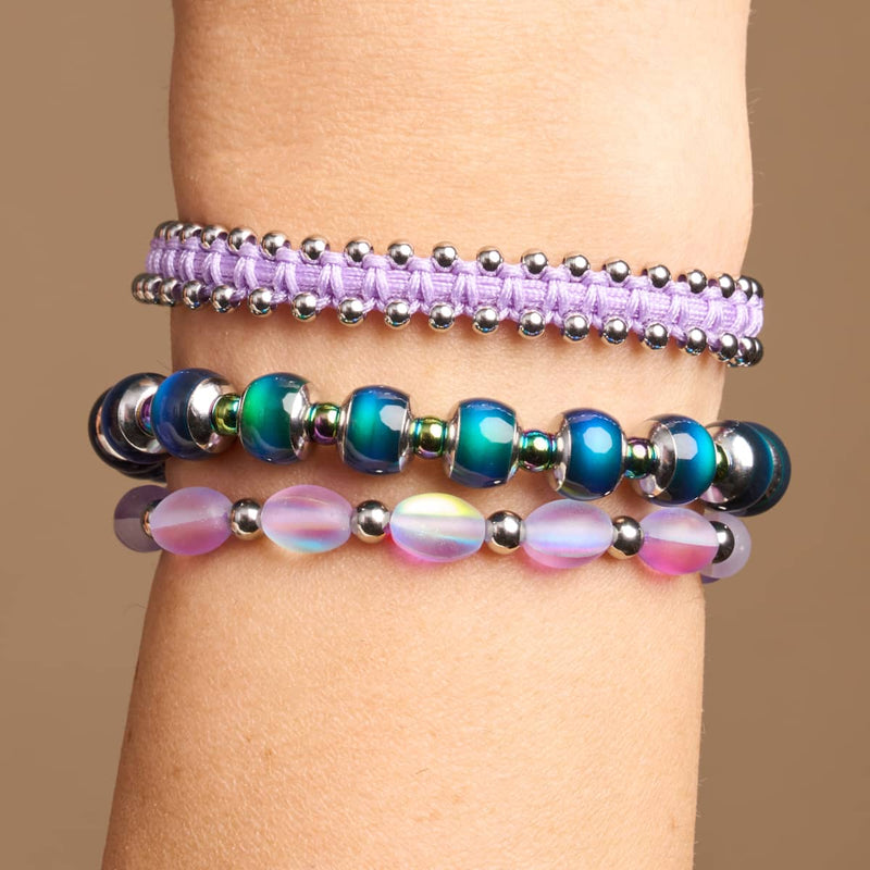 Éclair violet | Bracelet Oeuf Océan Verre Sirène