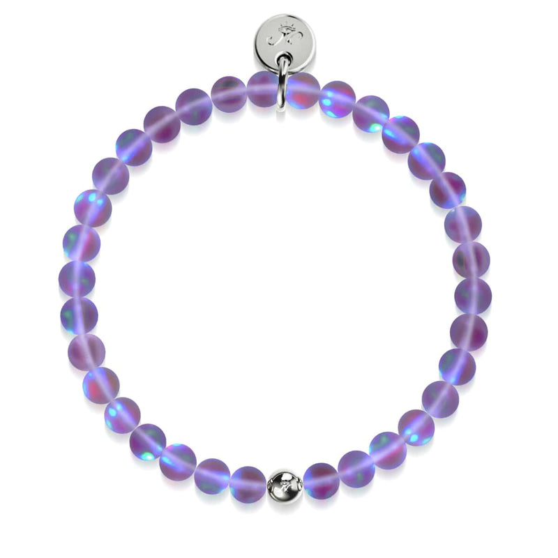 Violette | Argent | Bracelet de perles de verre sirène