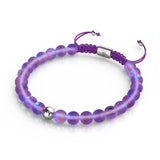 Violette | Argent | Bracelet de perles de macramé en verre de sirène