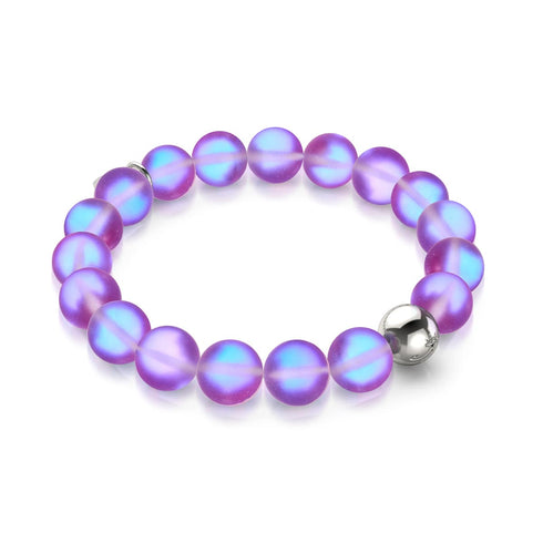 Violet | Silver | Mermaid Glass Statement Bracelet