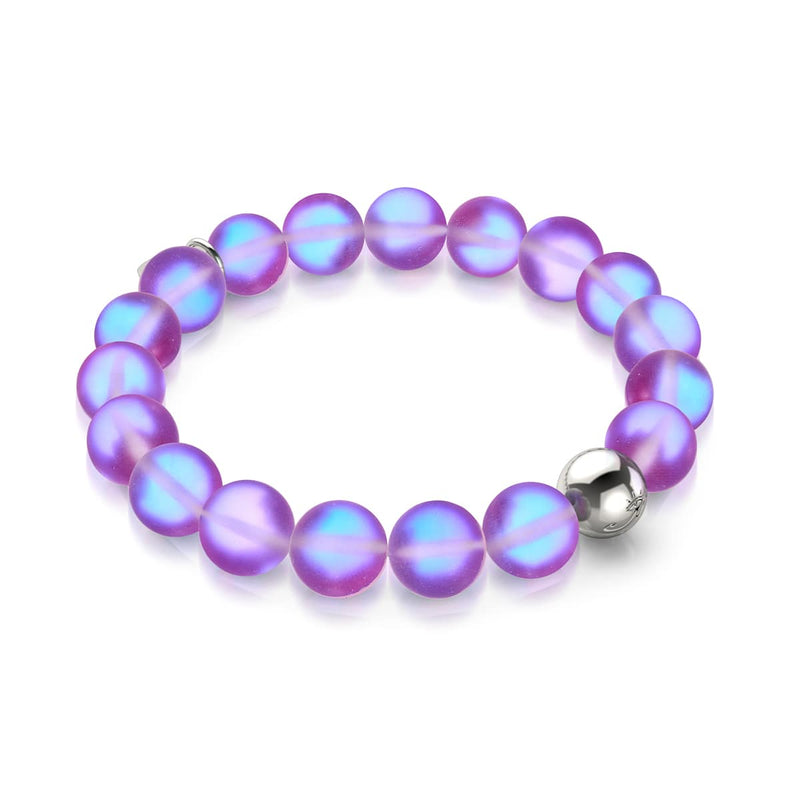 Violette | Argent | Bracelet de déclaration en verre de sirène