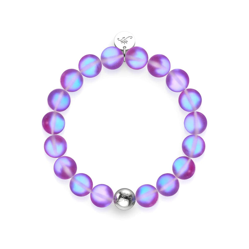 Violette | Argent | Bracelet de déclaration en verre de sirène