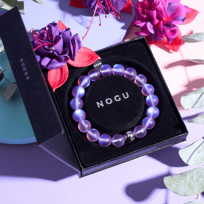 Violette | Argent | Bracelet de déclaration en verre de sirène