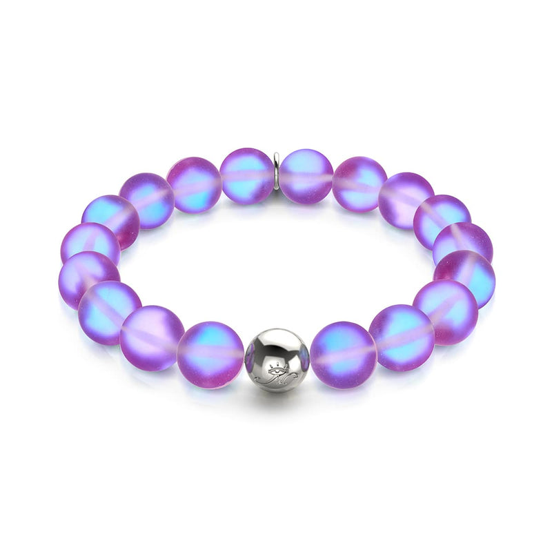 Violette | Argent | Bracelet de déclaration en verre de sirène