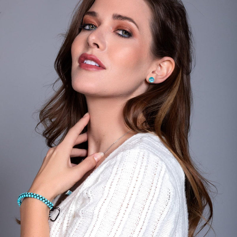 Aigue-marine | Argent sterling .925 | Boucles d'Oreilles Sirène Verre