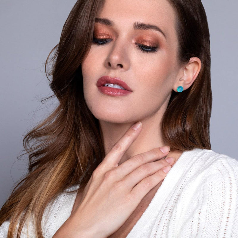 Aigue-marine | Argent sterling .925 | Boucles d'Oreilles Sirène Verre