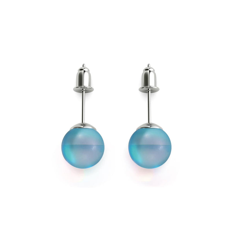 Aigue-marine | Argent sterling .925 | Boucles d'Oreilles Sirène Verre