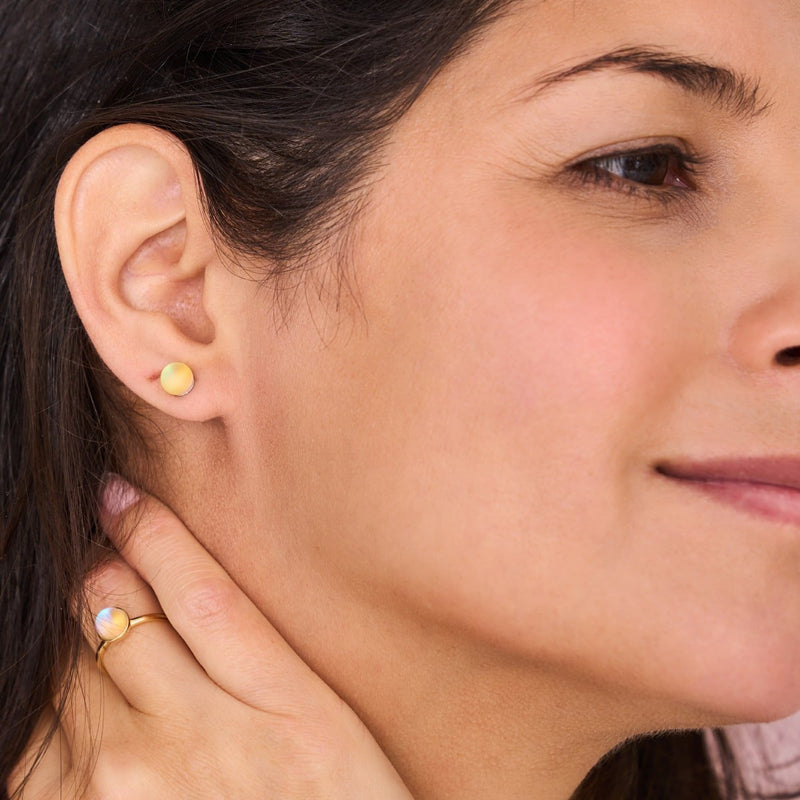 Canari | Argent sterling .925 | Mini Boucles D'Oreilles Sirène En Verre