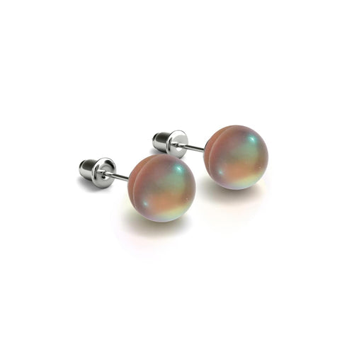 Chocolat | Argent sterling .925 | Boucles d'Oreilles Sirène Verre