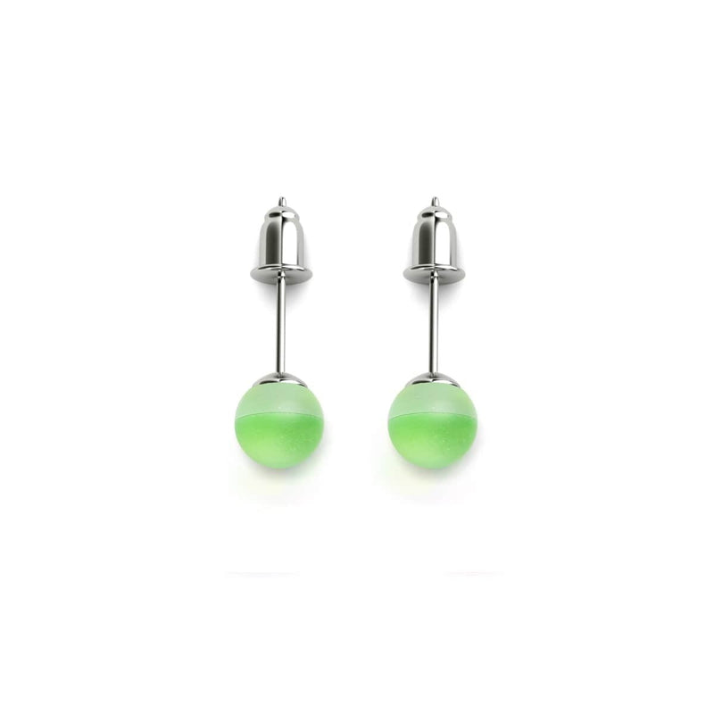 Émeraude | Argent sterling .925 | Mini Boucles D'Oreilles Sirène En Verre