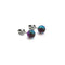 Gris | Argent sterling .925 | Mini Boucles D'Oreilles Sirène En Verre