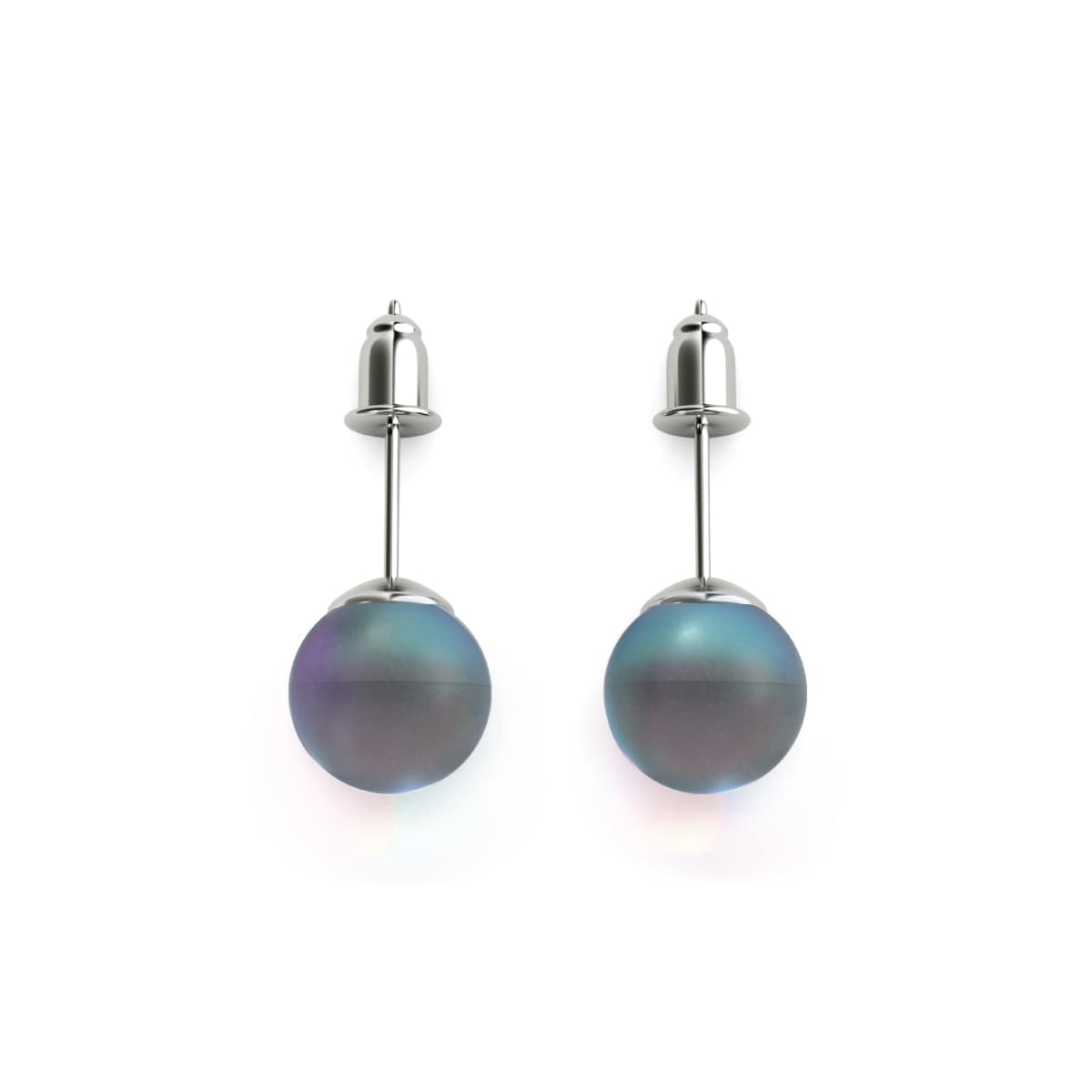 Grey | .925 Sterling Silver | Mermaid Glass Stud Earrings