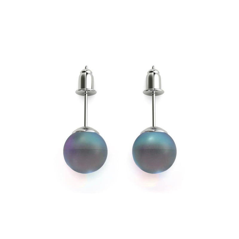 Gris | Argent sterling .925 | Boucles d'Oreilles Sirène Verre