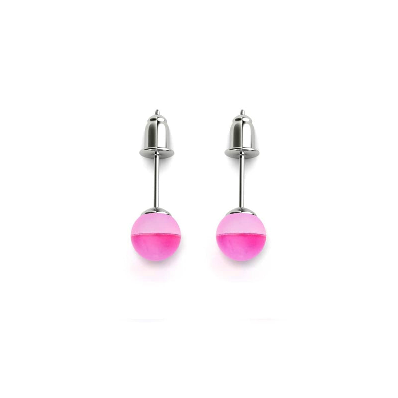 Magenta | Argent sterling .925 | Mini Boucles D'Oreilles Sirène En Verre
