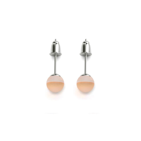 Pêche | Argent sterling .925 | Mini Boucles D'Oreilles Sirène En Verre