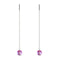 Pink | .925 Sterling Silver | Mermaid Glass Chain Drop Threader Earrings