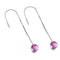 Rose | Argent sterling .925 | Boucles d'oreilles pendantes en forme de goutte de chaîne de verre de sirène