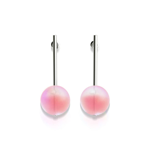 Rose | Argent sterling .925 | Pendants d'oreilles en verre de sirène