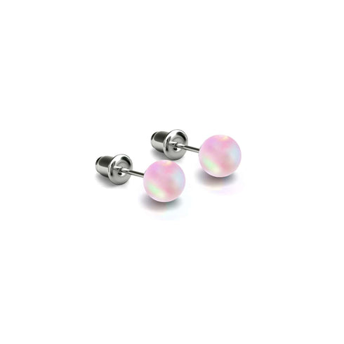 Rose | Argent sterling .925 | Mini Boucles D'Oreilles Sirène En Verre