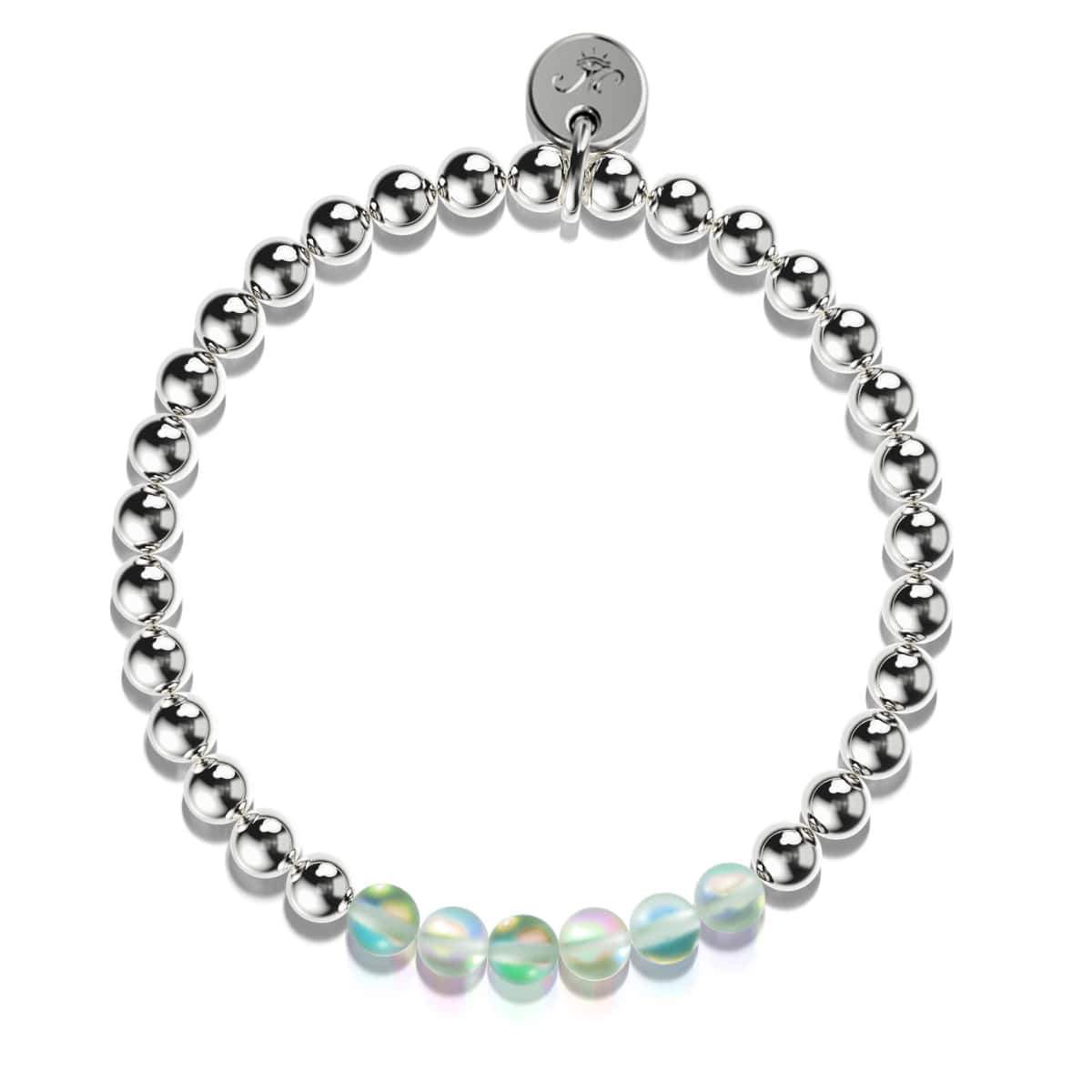 Émeraude | Argent | Bracelet d'expression en verre de sirène