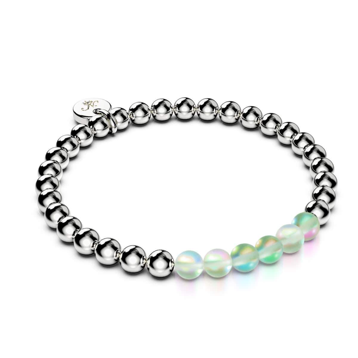 Émeraude | Argent | Bracelet d'expression en verre de sirène