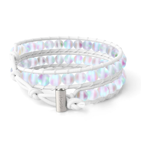 Arc-en-ciel Blanc | Verre Sirène | Bracelet Wrap Lin Blanc