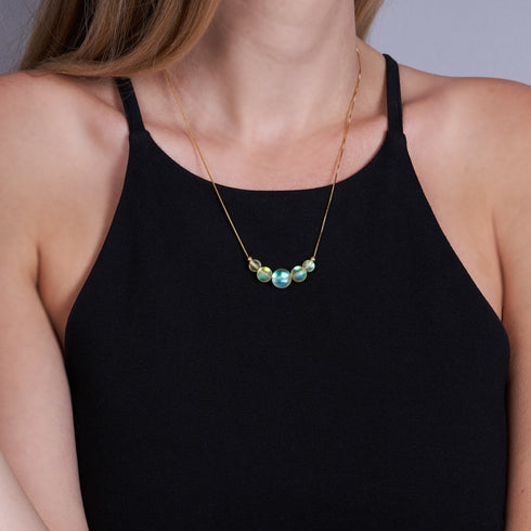 Canari | Or Vermeil | Collier fermoir infini verre sirène