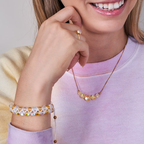 Canari | Or Vermeil | Collier fermoir infini verre sirène