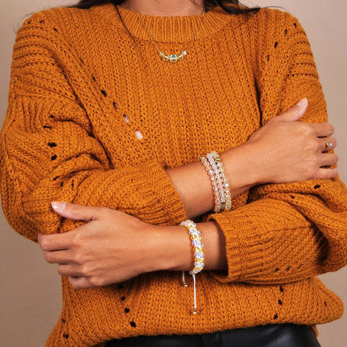 Canari | Or Vermeil | Collier fermoir infini verre sirène
