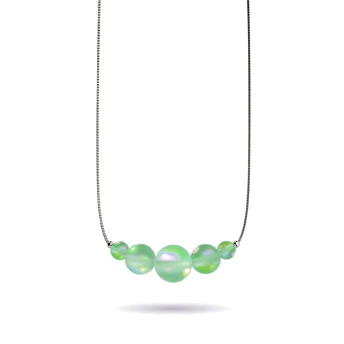 Émeraude | Argent sterling .925 | Collier fermoir infini verre sirène