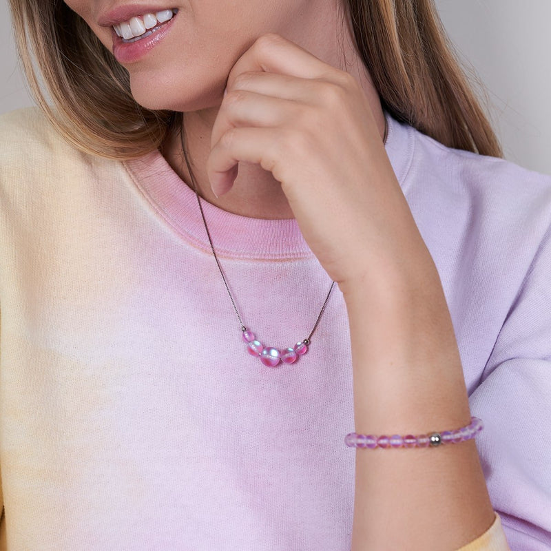 Lavender | .925 Sterling Silver | Mermaid Glass Infinity Clasp Necklace