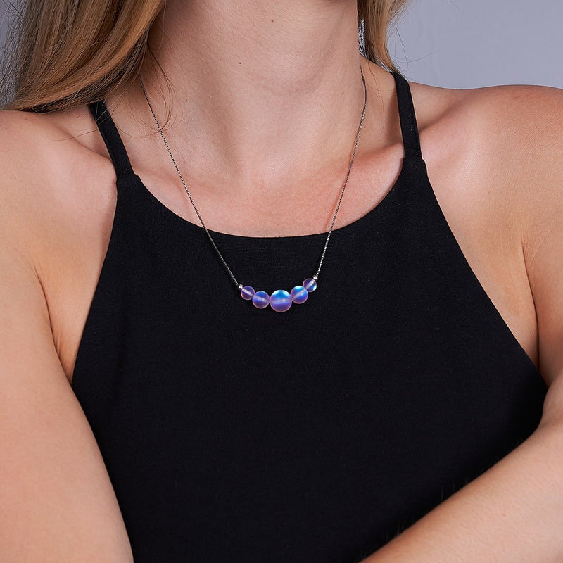 Lavender | .925 Sterling Silver | Mermaid Glass Infinity Clasp Necklace