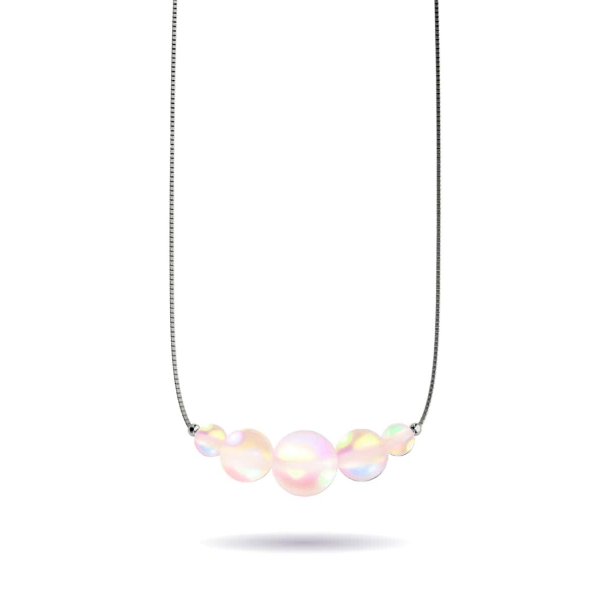 Pêche | Argent sterling .925 | Collier fermoir infini verre sirène