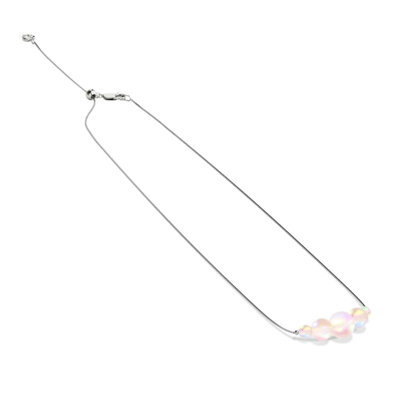 Peach | .925 Sterling Silver | Mermaid Glass Infinity Clasp Necklace