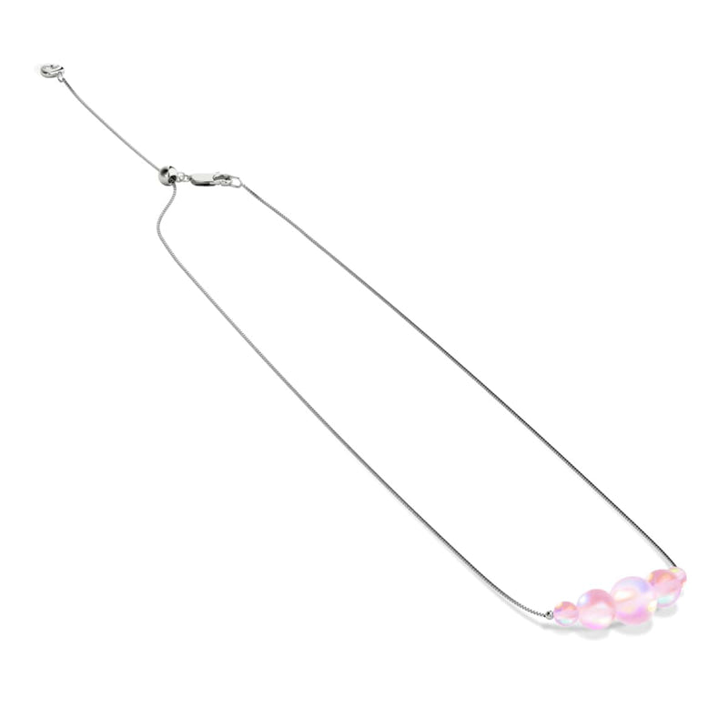 Rose | Argent sterling .925 | Collier fermoir infini verre sirène