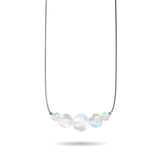 Arc-en-ciel Blanc | Argent sterling .925 | Collier fermoir infini verre sirène