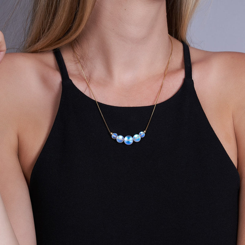 Rainbow White | Gold Vermeil | Mermaid Glass Infinity Clasp Necklace