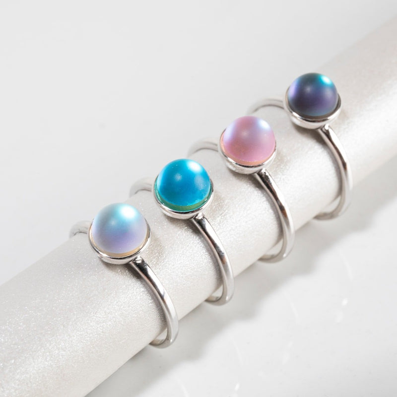 Aigue-marine | Argent sterling .925 | Anneau de verre de sirène