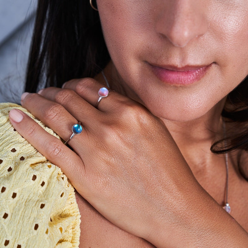 Grey | .925 Sterling Silver | Mermaid Glass Ring