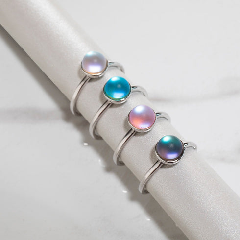 Pink | .925 Sterling Silver | Mermaid Glass Ring