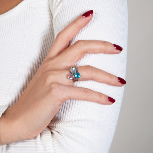 Pink | .925 Sterling Silver | Mermaid Glass Ring