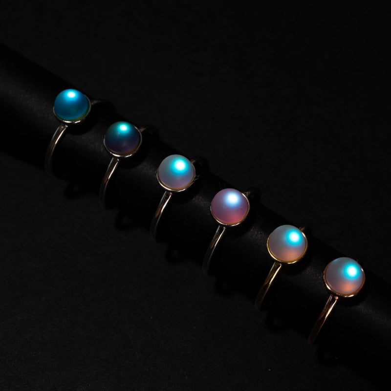 Rose | Argent sterling .925 | Anneau de verre de sirène