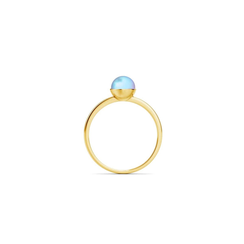 Rainbow White | Gold Vermeil | Mermaid Glass Ring