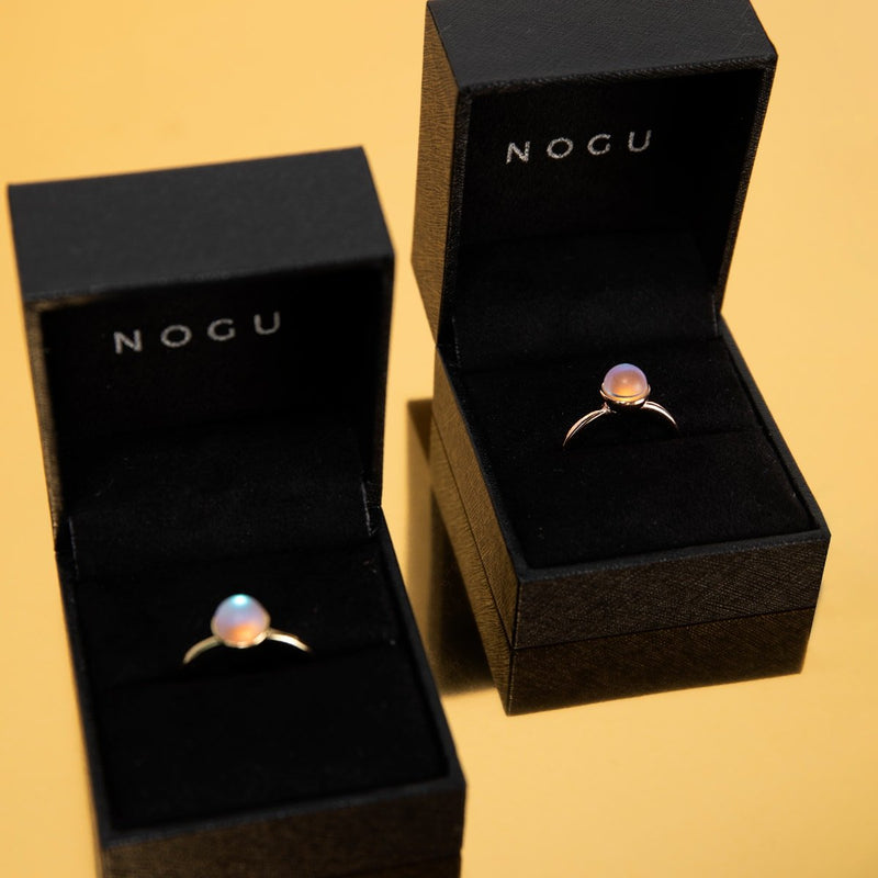 Rainbow White | Rose Gold Vermeil | Mermaid Glass Ring