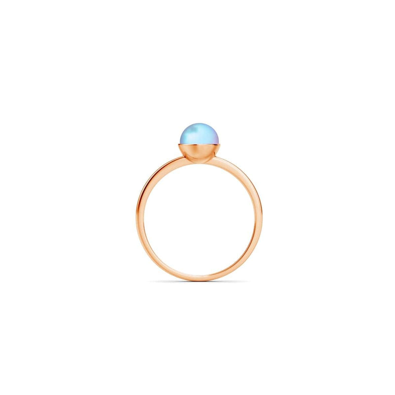 Rainbow White | Rose Gold Vermeil | Mermaid Glass Ring