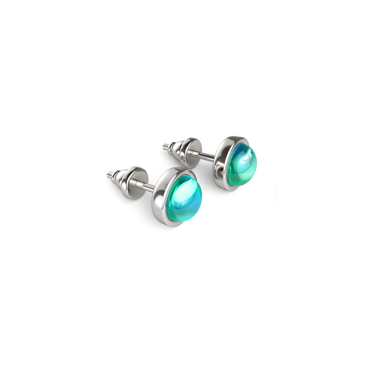 Chromates | Boucles d'oreilles cabuchon pierre d'humeur 6 mm