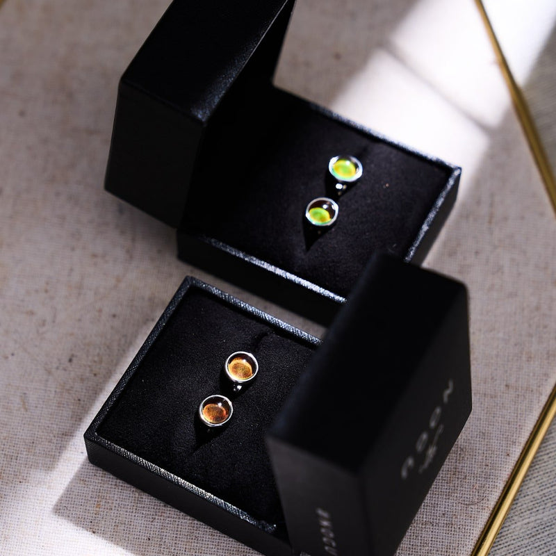 Chromates | Boucles d'oreilles cabuchon pierre d'humeur 6 mm