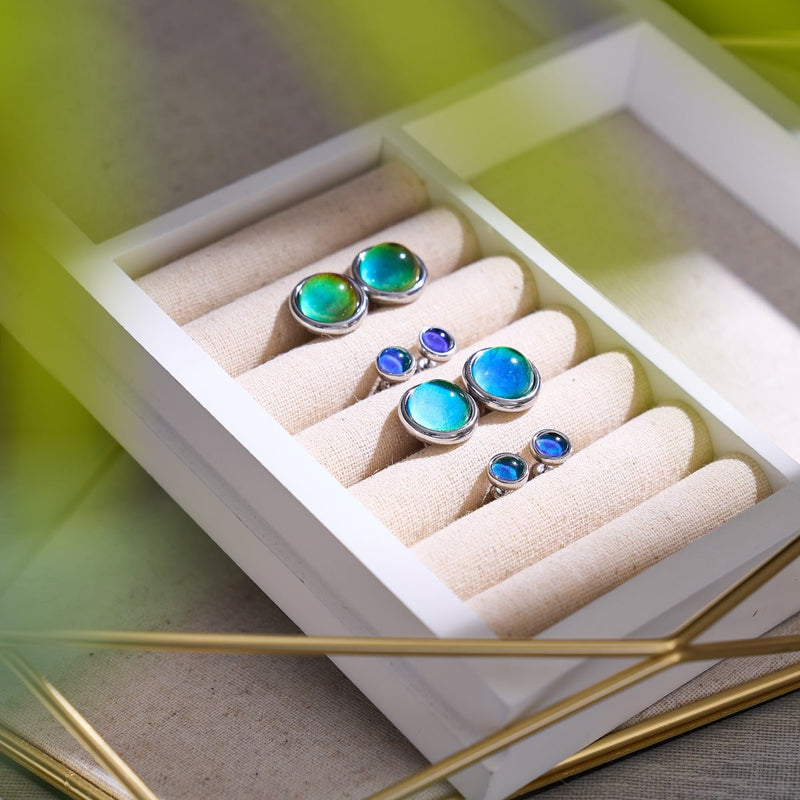 Chromates | Boucles d'oreilles cabuchon pierre d'humeur 6 mm