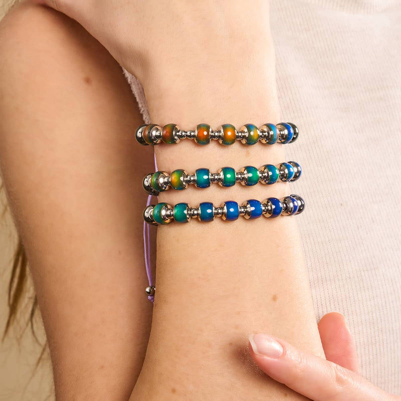 Chromates | Argent x Lilas | Bracelet à breloques pierre d'humeur